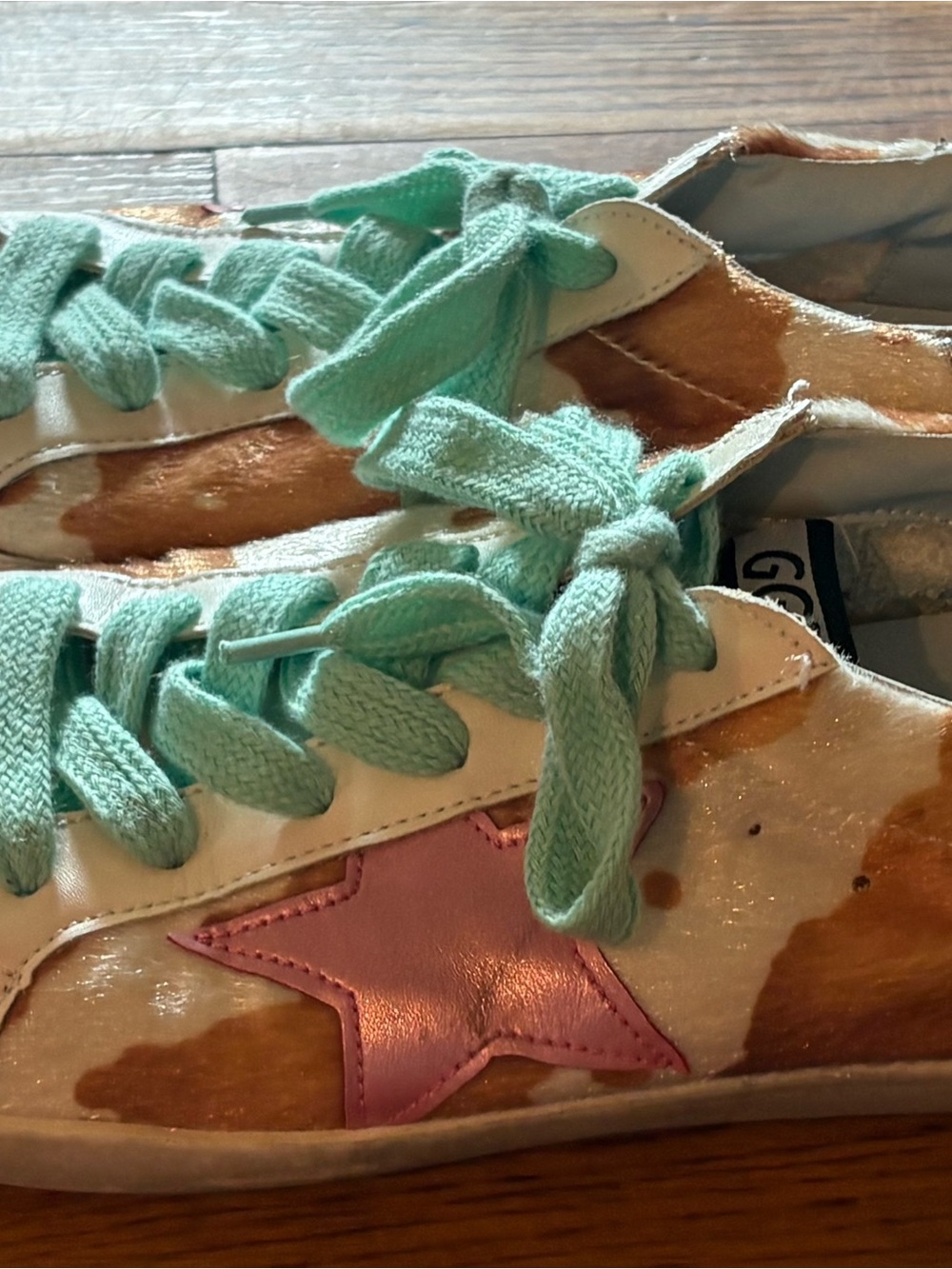 Golden Goose Superstar Faux Fur Trainers, Cow Print, Size 44, EUC - Picture 2 of 8